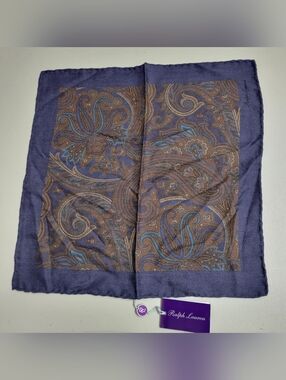 Ralph Lauren Purple Label NWT Paisley Pocket Square.